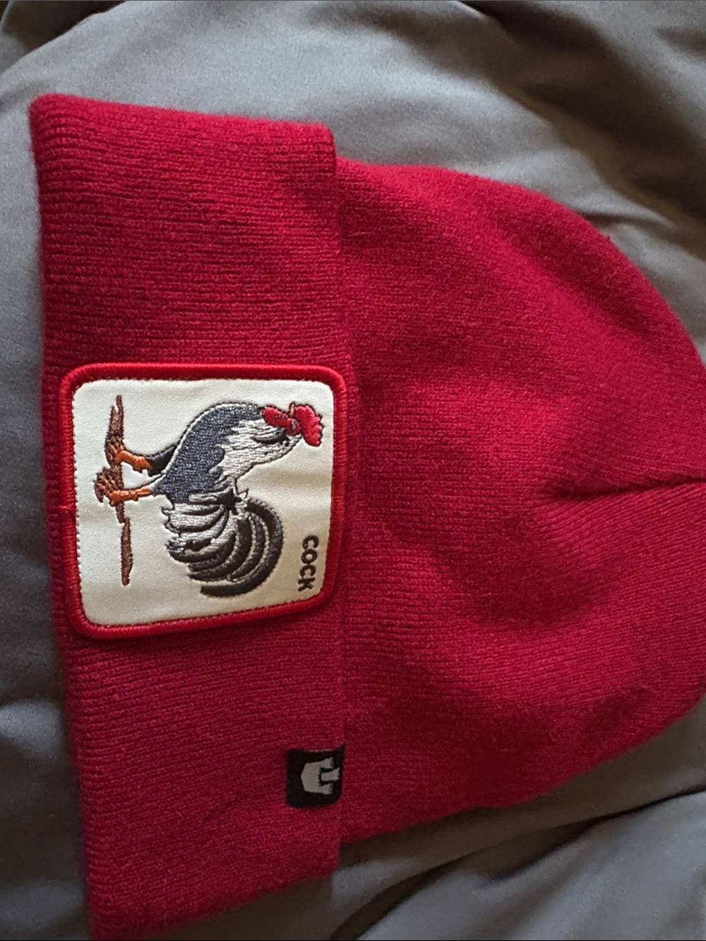 Beanie with Rooster Patch